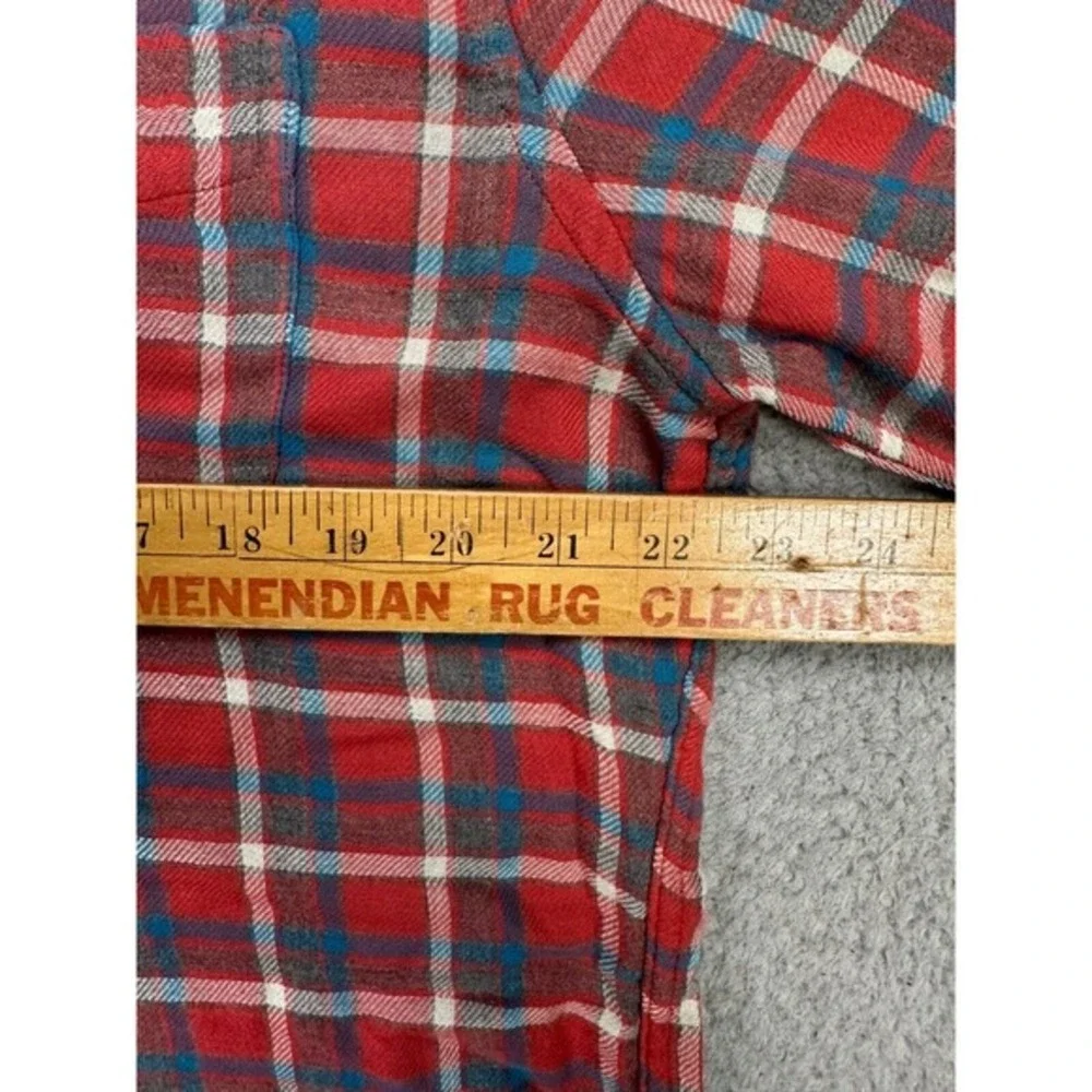 J Crew Shirt Adult Large Red Plaid Slim Fit Flannel Button Down Long Sleeve Mens